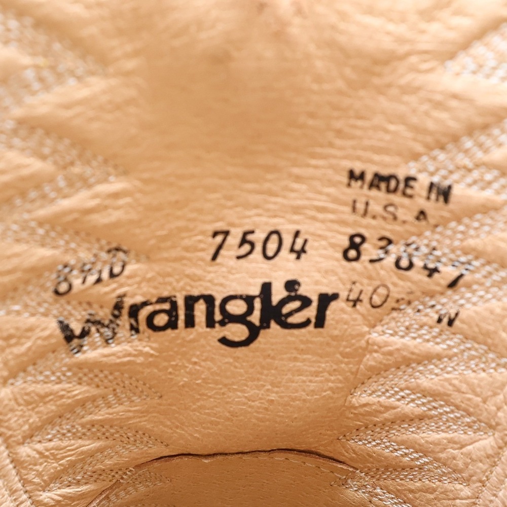 Wrangler Vintage Western Boots Mens 8.5D Brown Glazed Shoulder Leather NWT - Picture 7 of 16
